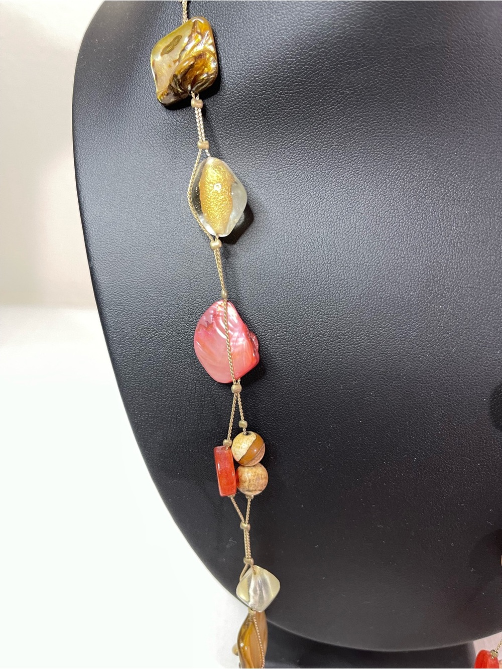 Lia Sophia Multi-Color Multi-Shape Shells & Stones Gold Tone Chain Necklace - Picture 7 of 9